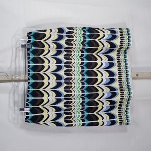 2/$10 05195 Talbots navy blue & yellow cotton skirt 10 NEW